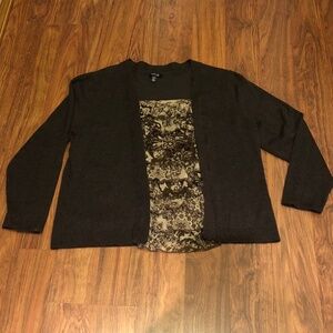 ❤️Apt 9 - Brown Cozy Cardigan Ruffle Shirt - XLP